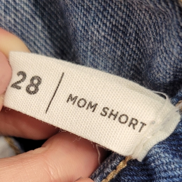 PacSun Blue Denim High Rise Cuffed Mom Shorts - Picture 7 of 10